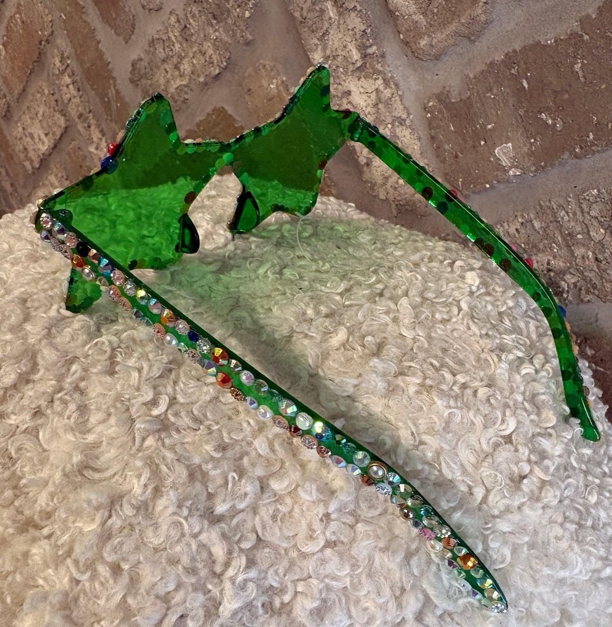 Mixed Border Green Star Sunglasses